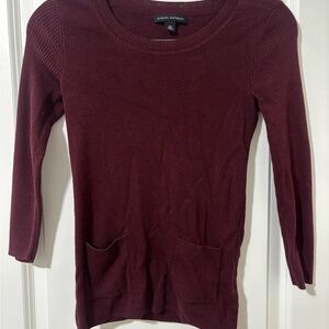 Banana Republic Burgundy Sweater with Front Pockets